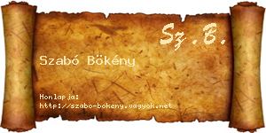 Szabó Bökény névjegykártya